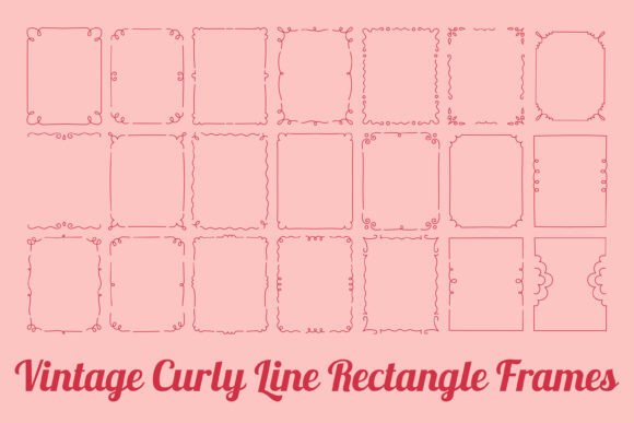 Download Vintage Curly Line Rectangle Frames - Premium Resources